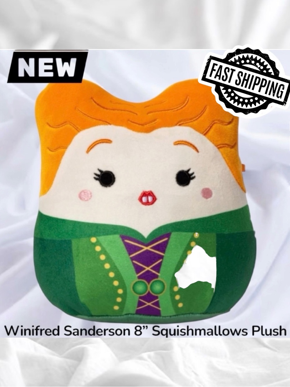 NEW Disney Hocus Pocus Squishmallows NWT 8” Winifred Sanderson FAST SHIPPING